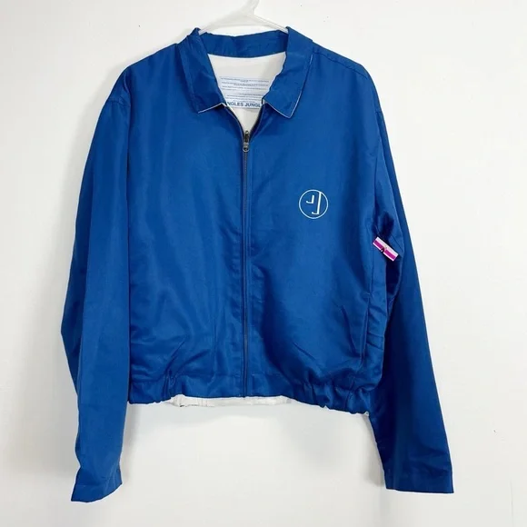 NEW JUNGLES Life Is Beautiful Reversible Jacket Medium Blue White Full Zip NWO
